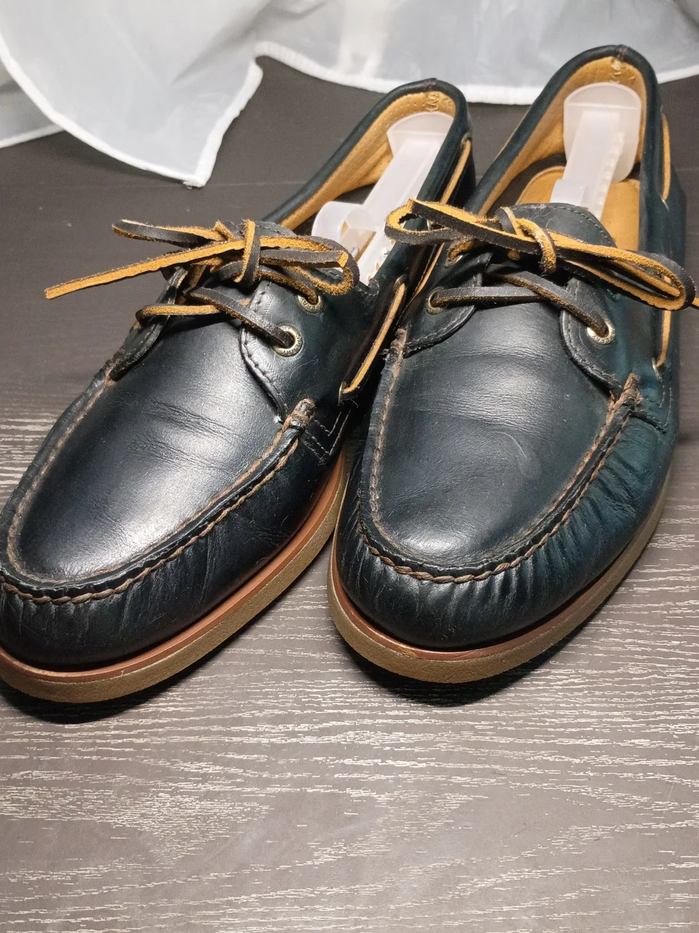 Sperry GOLD  CUP Black Leather Boat Shoes with Tan Trim. Men's 10.5M Like NEW!!!